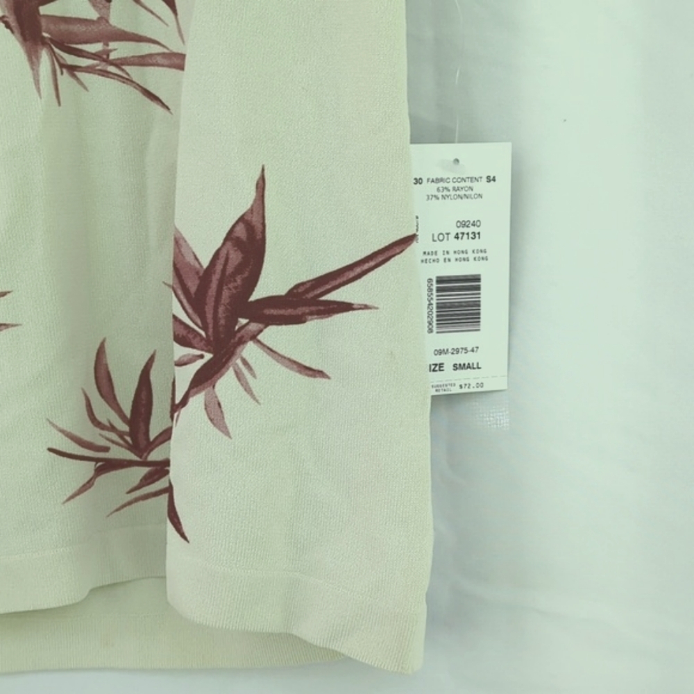 NWT Harve Benard Palm leaf Preppy Top - Picture 5 of 11
